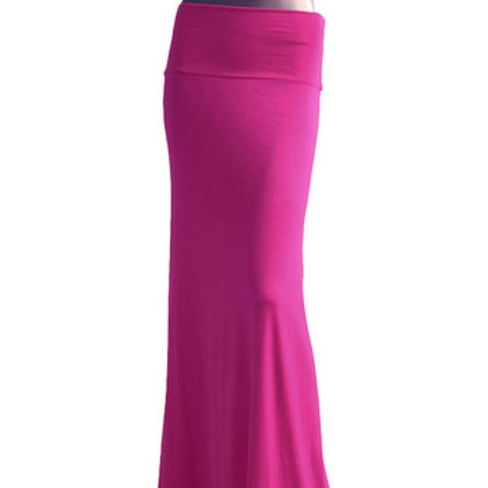 Women's Magenta Maxi Skirt